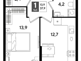 Продается 1-комнатная квартира ЖК DOGMA PARK (Догма парк), литера 16, 37.9  м², 7132780 рублей