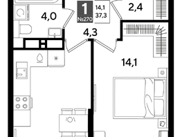 Продается 1-комнатная квартира ЖК DOGMA PARK (Догма парк), литера 16, 37.3  м², 7172790 рублей