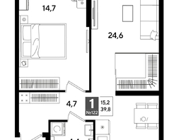 Продается 1-комнатная квартира ЖК DOGMA PARK (Догма парк), литера 19, 47.7  м², 7989751 рублей