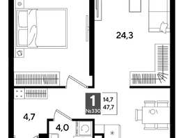 Продается 1-комнатная квартира ЖК DOGMA PARK (Догма парк), литера 19, 46.9  м², 7944860 рублей