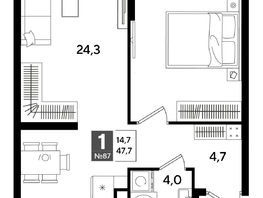 Продается 1-комнатная квартира ЖК DOGMA PARK (Догма парк), лит 20, 47.7  м&sup2;, 8337961 рублей
