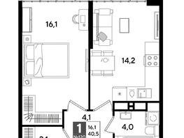 Продается 1-комнатная квартира ЖК DOGMA PARK (Догма парк), литера 18, 40.5  м², 7407450 рублей