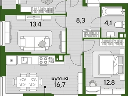 Продается 3-комнатная квартира ЖК DOGMA PARK (Догма парк), литера 18, 70  м², 10206000 рублей