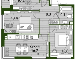 Продается 3-комнатная квартира ЖК DOGMA PARK (Догма парк), литера 21, 69.8  м², 10079120 рублей
