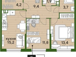 Продается 2-комнатная квартира ЖК DOGMA PARK (Догма парк), литера 21, 59.6  м², 9196280 рублей