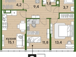 Продается 2-комнатная квартира ЖК DOGMA PARK (Догма парк), литера 21, 59.4  м², 9331740 рублей
