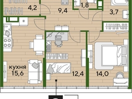 Продается 2-комнатная квартира ЖК DOGMA PARK (Догма парк), литера 21, 61.1  м², 9611030 рублей