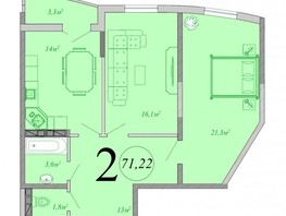 Продается 2-комнатная квартира ЖК Радонеж, блок-секция 5,6, 71.22  м², 10683000 рублей