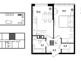 Продается 1-комнатная квартира ЖК ДОГМА ПАРК, литера 22, 37.5  м&sup2;, 7230000 рублей