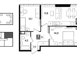 Продается 2-комнатная квартира ЖК DOGMA PARK (Догма парк), литера 22, 55.8  м&sup2;, 9681300 рублей