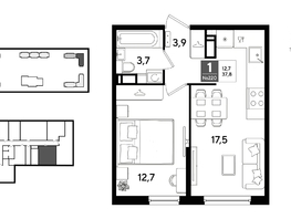 Продается 1-комнатная квартира ЖК ДОГМА ПАРК, литера 22, 37.8  м&sup2;, 7590240 рублей