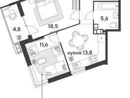 Продается 2-комнатная квартира ЖК Парк Победы 2, литера 28, 63.2  м², 9404160 рублей