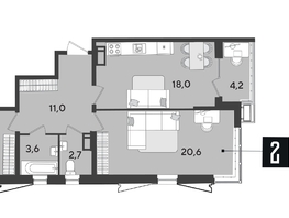 Продается 2-комнатная квартира ЖК Парк Победы 2, литера 28, 74.9  м², 11354840 рублей