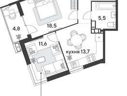 Продается 2-комнатная квартира ЖК Парк Победы 2, литера 28, 63  м², 9475200 рублей