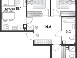 Продается 3-комнатная квартира ЖК Парк Победы 2, литера 31, 92.7  м&sup2;, 13126320 рублей