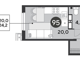 Продается Студия ЖК Парк Победы 2, литера 6, 24.2  м², 4975520 рублей