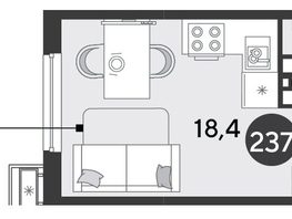 Продается Студия ЖК Парк Победы 2, литера 6, 22  м&sup2;, 4855400 рублей