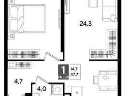 Продается 1-комнатная квартира ЖК DOGMA PARK (Догма парк), литера 19, 47.2  м&sup2;, 8618720 рублей