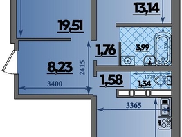 Продается 2-комнатная квартира ЖК Город у моря, литера 23, 66.66  м&sup2;, 9693000 рублей