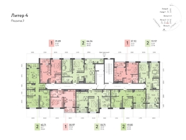 Продается 1-комнатная квартира ЖК Клубный квартал «Друзья», лит 4, 39.6  м&sup2;, 6454800 рублей