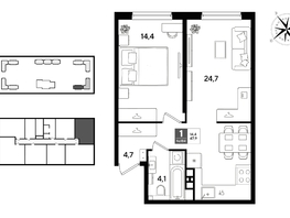 Продается 1-комнатная квартира ЖК DOGMA PARK (Догма парк), литера 21, 47.9  м², 8214850 рублей