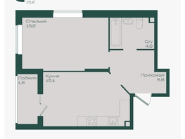 Продается 1-комнатная квартира ЖК Ботаника, литер 1.2, 43.5  м&sup2;, 6638100 рублей