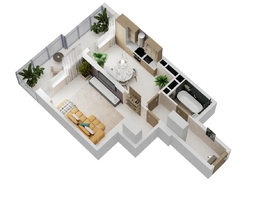 Продается 1-комнатная квартира ЖК Золотой Берег, литер 4, 42.93  м&sup2;, 9272880 рублей