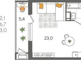 Продается Студия ЖК Рекорд 2, литера 5, 32.1  м&sup2;, 7861290 рублей