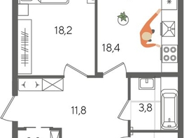 Продается 3-комнатная квартира ЖК Рекорд 2, литера 2, 98.9  м&sup2;, 18850340 рублей