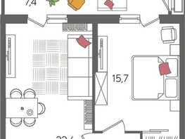 Продается 1-комнатная квартира ЖК Рекорд 2, литера 2, 56.3  м&sup2;, 11800480 рублей