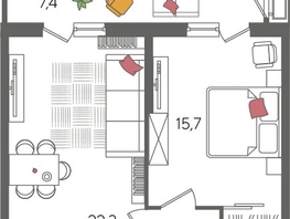 Продается 1-комнатная квартира ЖК Рекорд 2, литера 2, 55.7  м&sup2;, 12187160 рублей