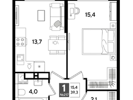 Продается 1-комнатная квартира ЖК DOGMA PARK (Догма парк), лит 20, 39.3  м&sup2;, 7298010 рублей