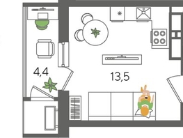 Продается Студия ЖК Рекорд 2, литера 5, 24.5  м&sup2;, 7761600 рублей