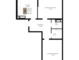 Продается 2-комнатная квартира ЖК Сердце, 68.85  м&sup2;, 27884250 рублей