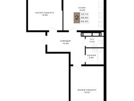 Продается 2-комнатная квартира ЖК Сердце, 68.8  м&sup2;, 27864000 рублей