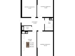 Продается 3-комнатная квартира ЖК Сердце, 82.4  м&sup2;, 32960000 рублей