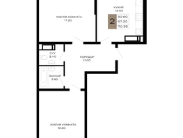 Продается 2-комнатная квартира ЖК Сердце, 69.3  м&sup2;, 28759500 рублей