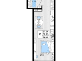 Продается Студия ЖК Резиденция морей, корпус В, 32.23  м&sup2;, 7735200 рублей
