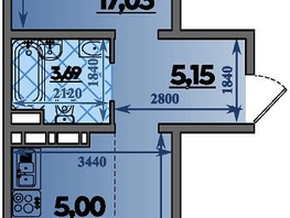 Продается 2-комнатная квартира ЖК Молодежный 2, литера 13, 44.15  м&sup2;, 5456940 рублей