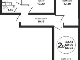 Продается 2-комнатная квартира ЖК Гулливер, литера 3, 67.95  м&sup2;, 6727050 рублей
