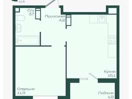 Продается 1-комнатная квартира ЖК Ботаника, литер 1.2, 36.8  м&sup2;, 5762880 рублей