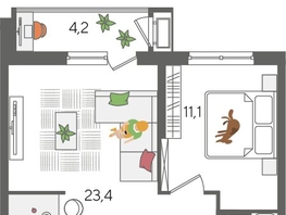 Продается 1-комнатная квартира ЖК Рекорд 2, литера 5, 48.5  м&sup2;, 11489650 рублей