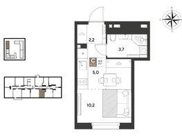 Продается Студия ЖК ГРЕЙД, литер 14, 21.1  м&sup2;, 4084961 рублей