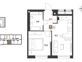 Продается 1-комнатная квартира ЖК ГРЕЙД, литер 14, 34  м&sup2;, 6120000 рублей
