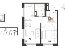 Продается 1-комнатная квартира ЖК ГРЕЙД, литер 14, 36.6  м&sup2;, 6485520 рублей