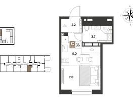 Продается Студия ЖК ГРЕЙД, литер 14, 20.7  м&sup2;, 4084110 рублей
