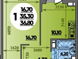 Продается 1-комнатная квартира ЖК Парк у дома, литера 7.3, 36.8  м&sup2;, 7139999 рублей