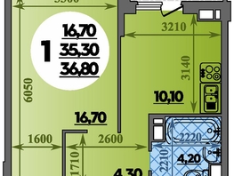 Продается 1-комнатная квартира ЖК Парк у дома, литера 7.3, 36.8  м&sup2;, 6839999 рублей