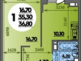 Продается 1-комнатная квартира ЖК Парк у дома, литера 7.3, 36.8  м&sup2;, 7239999 рублей