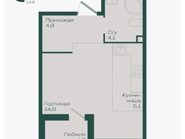 Продается Студия ЖК Ботаника, литер 1.1, 30.1  м&sup2;, 5225360 рублей